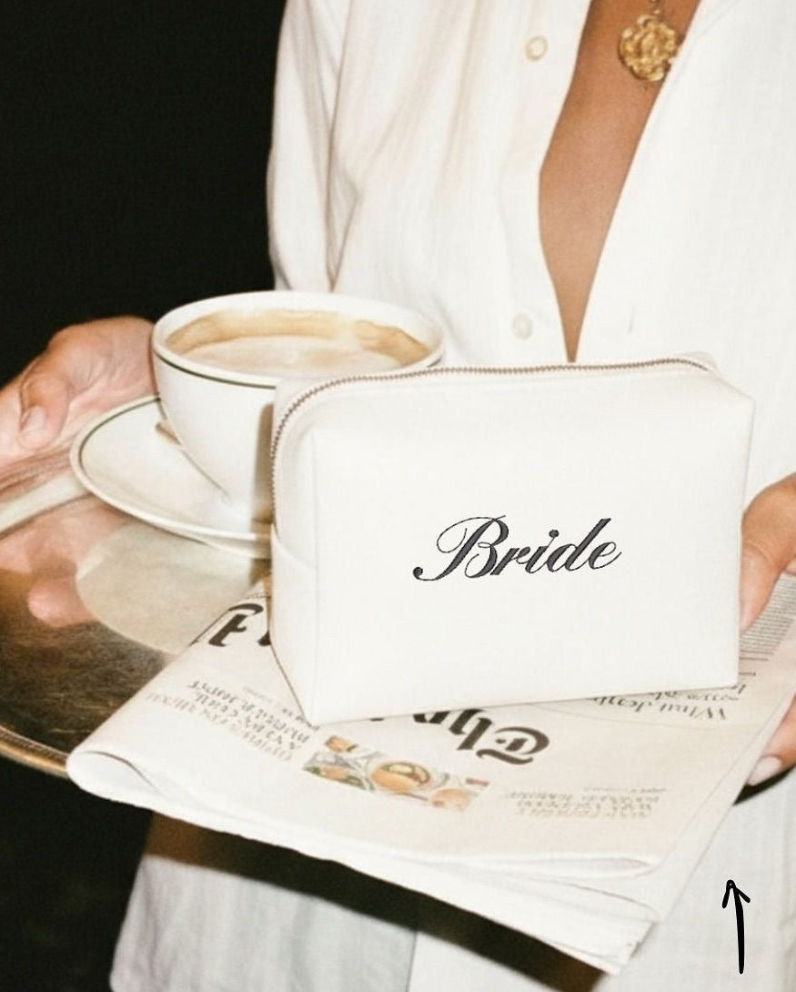 “Bride” waffle makeup bag